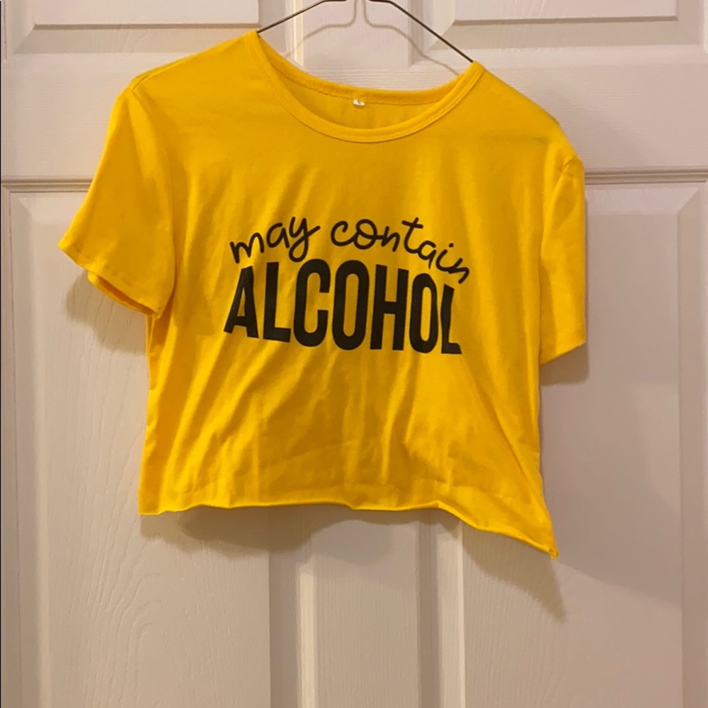 Yellow graphic crop top